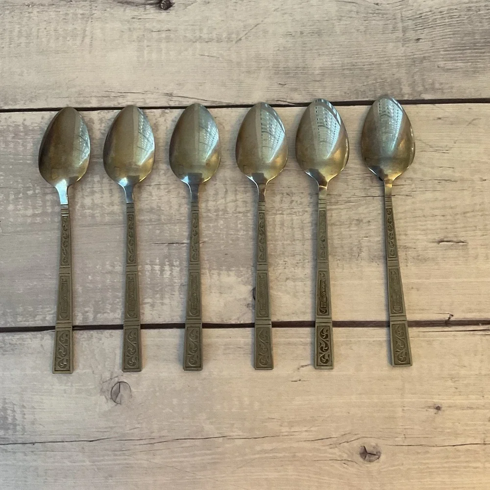 Riviera RIF4 Stainless Flatware Japan Set Of 6 Teaspoons MCM Vintage